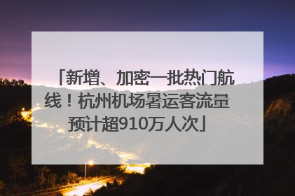 新增、加密一批热门航线！杭州机场暑运客流量预计超910万人次