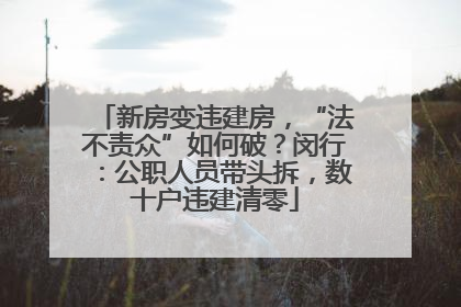 新房变违建房，“法不责众”如何破？闵行：公职人员带头拆，数十户违建清零