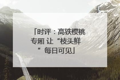 时评：高铁樱桃专厢 让“枝头鲜”每日可见