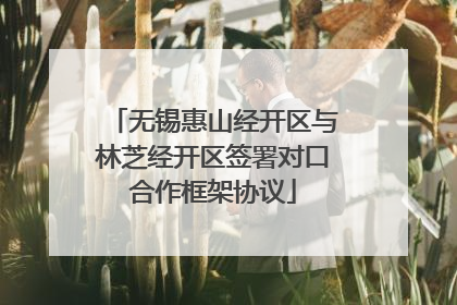 无锡惠山经开区与林芝经开区签署对口合作框架协议