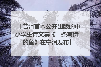 普洱首本公开出版的中小学生诗文集《一条写诗的鱼》在宁洱发布