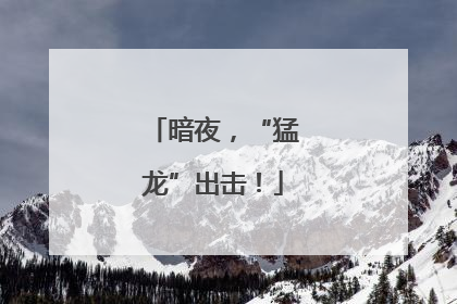 暗夜，“猛龙”出击！