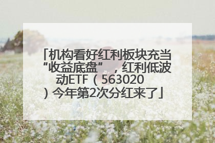 机构看好红利板块充当“收益底盘”，红利低波动ETF（563020）今年第2次分红来了