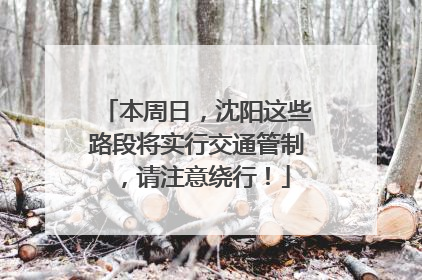 本周日，沈阳这些路段将实行交通管制，请注意绕行！