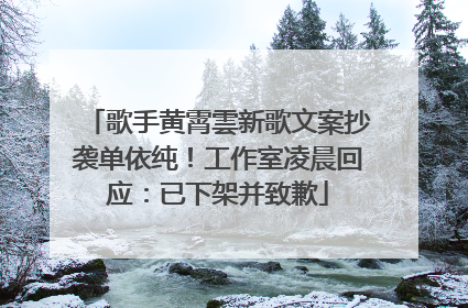 歌手黄霄雲新歌文案抄袭单依纯！工作室凌晨回应：已下架并致歉