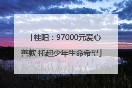 桂阳：97000元爱心善款 托起少年生命希望