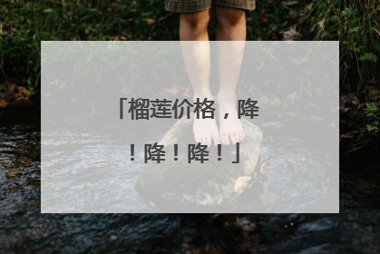 榴莲价格，降！降！降！
