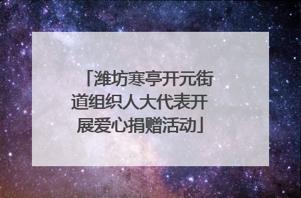潍坊寒亭开元街道组织人大代表开展爱心捐赠活动