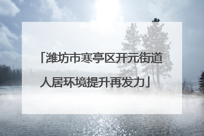 潍坊市寒亭区开元街道人居环境提升再发力