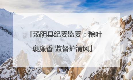 汤阴县纪委监委：粽叶裹廉香 监督护清风