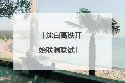 沈白高铁开始联调联试