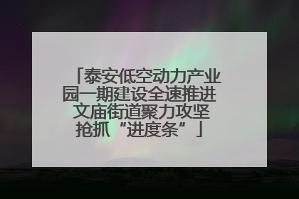 泰安低空动力产业园一期建设全速推进 文庙街道聚力攻坚抢抓“进度条”