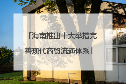 海南推出十大举措完善现代商贸流通体系