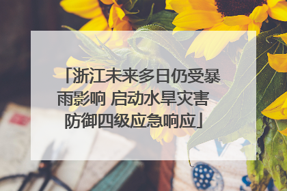 浙江未来多日仍受暴雨影响 启动水旱灾害防御四级应急响应