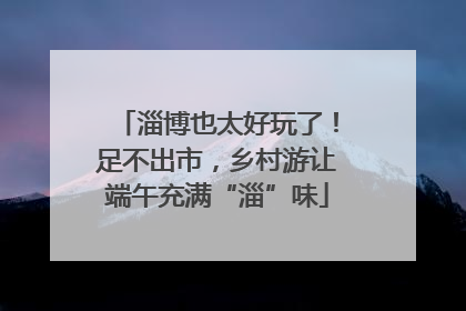 淄博也太好玩了！足不出市，乡村游让端午充满“淄”味
