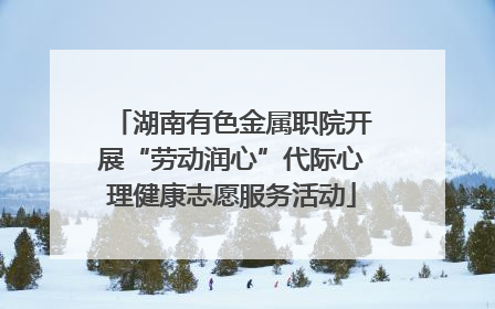 湖南有色金属职院开展“劳动润心”代际心理健康志愿服务活动
