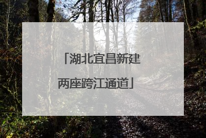 湖北宜昌新建两座跨江通道