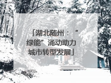 湖北随州：“绿能”涌动助力城市转型发展