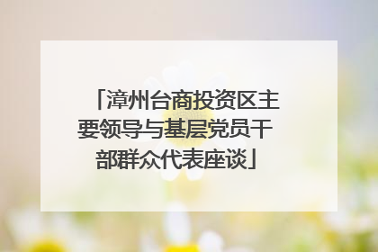 漳州台商投资区主要领导与基层党员干部群众代表座谈