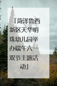 菏泽鲁西新区天华明珠幼儿园举办端午六一双节主题活动