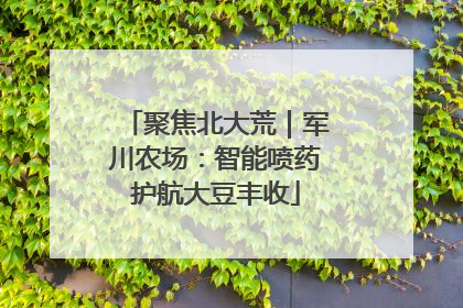 聚焦北大荒｜军川农场：智能喷药护航大豆丰收
