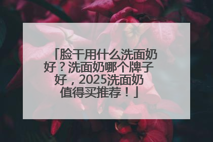 脸干用什么洗面奶好？洗面奶哪个牌子好，2025洗面奶值得买推荐！