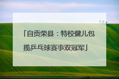 自贡荣县：特校健儿包揽乒乓球赛事双冠军