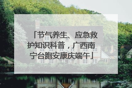 节气养生、应急救护知识科普，广西南宁台胞安康庆端午