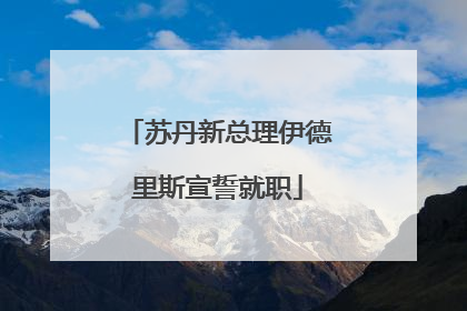 苏丹新总理伊德里斯宣誓就职