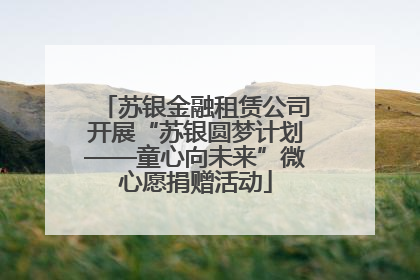 苏银金融租赁公司开展“苏银圆梦计划——童心向未来”微心愿捐赠活动