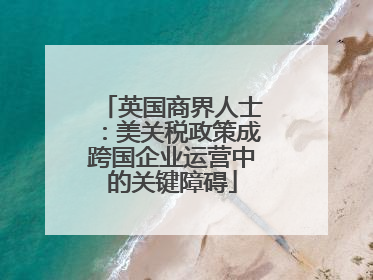 英国商界人士：美关税政策成跨国企业运营中的关键障碍