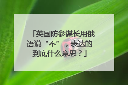 英国防参谋长用俄语说“不”，表达的到底什么意思？