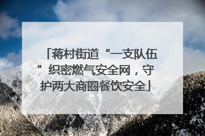 蒋村街道“一支队伍”织密燃气安全网，守护两大商圈餐饮安全