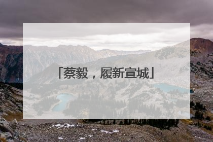 蔡毅，履新宣城