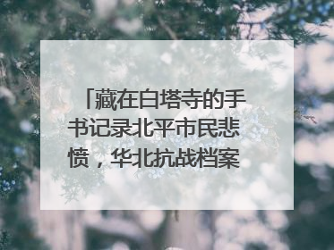 藏在白塔寺的手书记录北平市民悲愤，华北抗战档案首次集中展示