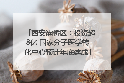 西安灞桥区：投资超8亿 国家分子医学转化中心预计年底建成