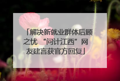 解决新就业群体后顾之忧 “问计江西”网友建言获官方回复