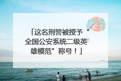 这名刑警被授予“全国公安系统二级英雄模范”称号！