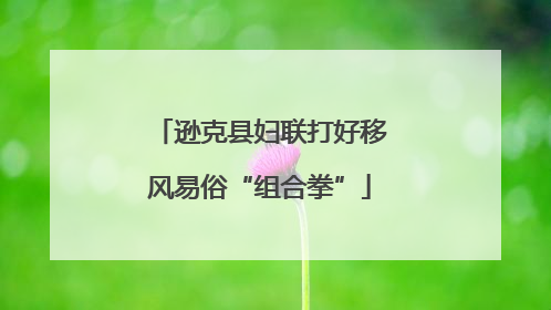 逊克县妇联打好移风易俗“组合拳”