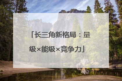 长三角新格局：量级×能级×竞争力