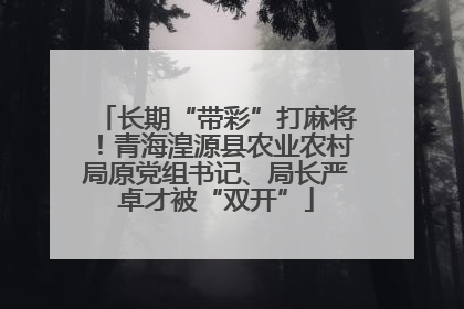 长期“带彩”打麻将!青海湟源县农业农村局原党组书记、局长严卓才被“双开”