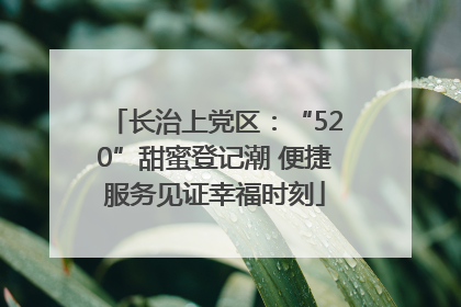 长治上党区：“520”甜蜜登记潮 便捷服务见证幸福时刻