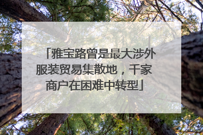 雅宝路曾是最大涉外服装贸易集散地，千家商户在困难中转型