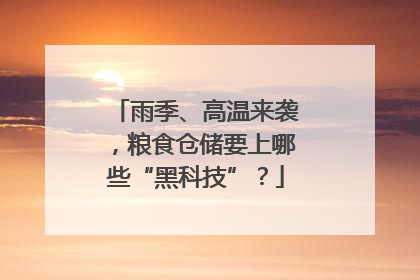雨季、高温来袭，粮食仓储要上哪些“黑科技”？