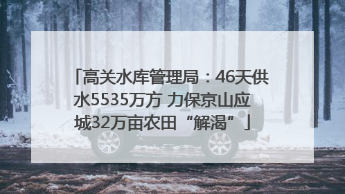 高关水库管理局：46天供水5535万方 力保京山应城32万亩农田“解渴”