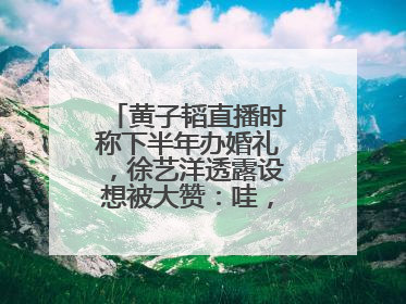 黄子韬直播时称下半年办婚礼，徐艺洋透露设想被大赞：哇，这个太好了