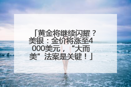 黄金将继续闪耀？美银：金价将涨至4000美元，“大而美”法案是关键！