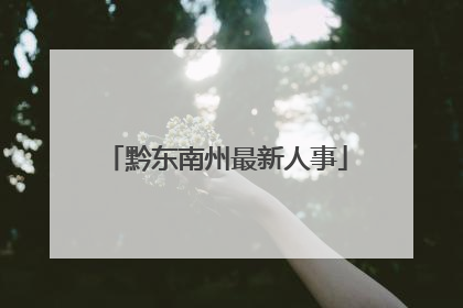 黔东南州最新人事