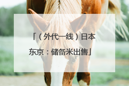 （外代一线）日本东京：储备米出售