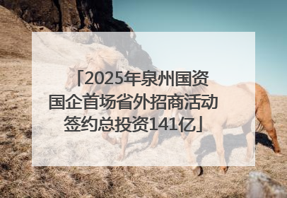 2025年泉州国资国企首场省外招商活动签约总投资141亿